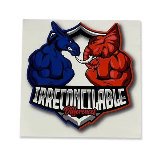 1 Irreconcilable Differences Sticker Elephant Donkey Sticker (1)